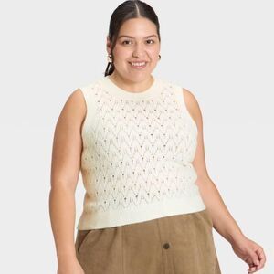 Universal Thread Oversized Cream Sweater Vest - Size XS